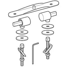 Geberit Scharnier-Set 598016000 mit Absenkautomatik, verchromt, für WC-Sitz