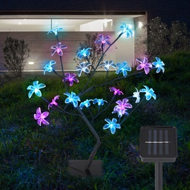 GLOBO Solarlampen für Außen Garten Deko Solarleuchte Außenbereich Stecklampe im Baum Design, Erdspieß Blüten Baum, led, h 60 cm
