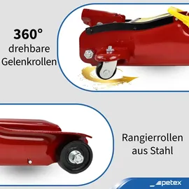PETEX Rangierwagenheber Stahl 2t 85mm - 330mm rot