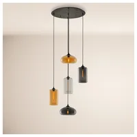 s.luce Cruet Mehrfach-Pendelleuchte Glas 3 oder 5-flammig 5-flammig / Mehrfarbig / Hoch & Flach