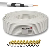 PremiumX 50m BASIC PRO Koaxialkabel 135dB 5-fach SAT Koax-Kabel