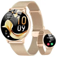 Smartwatch Damen, 1.32" AMOLED Smart Watch Telefonfunktion, Herzfrequenz Schlafmonitor SpO2 Schrittzähler Uhr Damen, 120+Sportmodi Fitnessuhr, IP68 Wasserdicht Fitness Tracker für iOS Android Roségold