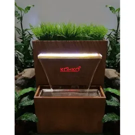 Köhko Wasserspiel bepflanzbarer Wasserfall-Brunnen mit LED Höhe 92 cm