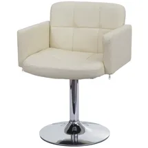 Mendler Esszimmerstuhl Orlando, Küchenstuhl Stuhl mit Armlehne, Kunstleder Chrom