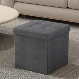 Songmics Sitzwürfel mit Stauraum 38 cm x 38 cm x 38 cm Grau