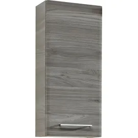 Saphir Hängeschrank SAPHIR "Quickset 916 Wand-Badschrank 30 cm breit mit 1 Tür, 2 Einlegeböden", grau (sangallo grau quer), B:30cm H:70cm T:20cm, Holzwerkstoff, Schränke, Hängeschrank, Badezimmer-Hängeschrank Sangallo Grau quer Nachbildung