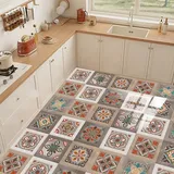 Fliesenaufkleber 10x10 Braune Rote Blüten Fliesenaufkleber Wasserdicht Klebefliesen Ölfest Fliesenaufkleber Bad Fliesenfolie Dekorieren Fliesenaufkleber Küche 10 Stück