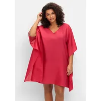 sheego Große Größen Strandtunika im Poncho-Schnitt, leicht transparent Strandmode feminin, V-Ausschnitt, - - 48/50,