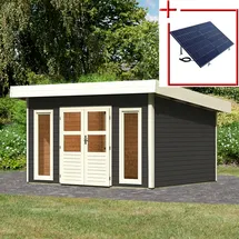 Karibu Gartenhaus Perlsee 3,69 x 3,60 m Grau