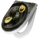 Primedeco WC-Sitz mit Absenkautomatik Motiv Avocados Holzteller (1-St), Absenkautomatik, Soft-Close grün