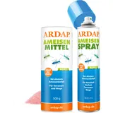ARDAP Ameisen Set: Ameisenspray 400ml + Ameisenmittel 500g - Ameisenspray außen & gegen Ameisen im Haus, Ameisenpulver, Ameisenstreumittel (PT19)