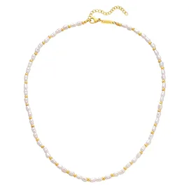 Eastside Perlenkette AV108 goldfarben/weiß Edelstahl