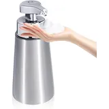 Automatischer Seifenspender, 304SS Schaum Hand Seifenspender, 300ml wiederaufladbarer berührungsloser Geschirrspender mit Infrarot-Sensor, Geeignet für Badezimmer, Küche (Silber)