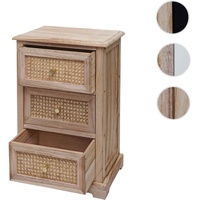 Kommode HWC-K87, Schubladenschrank Schrank, Holz Rattan 63x40x28cm ~ naturfarben