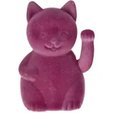 MIJOMA Winkefigur Dekofigur mit Flock-Beschichtung – Farbige Wackelhand-Figur mit Bewegung – Dekoratives Wohnaccessoire für modernes Interior Design (Lila, Winkekatze - 17cm)