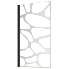 Schulte Home Schulte Duschwand Mattschwarz, 80 x 140 cm, 5 mm Sicherheits-Glas Wave, Duschabtrennung für Badewanne - Schwarz