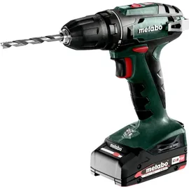 Metabo Akku-Bohrschrauber BS 18 Set (602207930) mit Bit-Box SP (32-teilig), Werkzeugtasche, 18V 2x2Ah Li-Power + SC 30