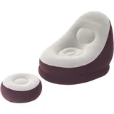 Famanu Loungestuhl mit Fußbank - Komfortabler Relaxsessel - 121 x 100 x 86 cm
