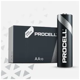 Duracell Procell AA10 Einwegbatterien, Schwarz (10er-pack)
