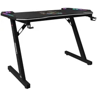 Phoenix Minecraft Gamingtisch - schwarz Metall, / Holz /
