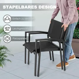 avestar Garten-Essgruppe 5-tlg. Schwarz
