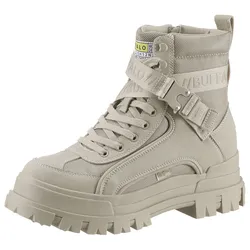 Schnürboots BUFFALO "ASPHA COM1 LACEUP MID" Gr. 41, beige Damen Schuhe mit Memory Foam Ausstattung