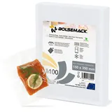 Bolsemack Vakuumbeutel 150x350 mm. (15x35 cm.) 100 Stück für alle Arten von Haushaltsverpackern, FoodSaver, Silvercrest, Lacor, Caso, Tre Spade, etc.