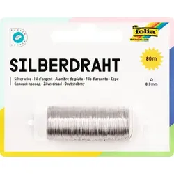 FOLIA Basteldraht versilbert 79360 0,3mm 80m