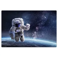 cover-your-desk.de Schreibtischunterlage Astronaut im Weltall, in Blau (L)60 x (B)40 | Gr.: onesize