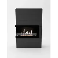 GLOW FIRE Echtfeuer-Dekokamin Halden links Ethanol Kamin, Bioethanol Kamin mit 3h Brenndauer, Heizleistung bis 2 kw grau