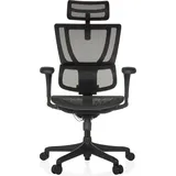 HJH Office Bürostuhl ERGOHUMAN SLIM ECO M GEN2 Originales Design, Bürosessel mit Flexibler Lendenwirbelstütze, Netzbespannung, Schwarz