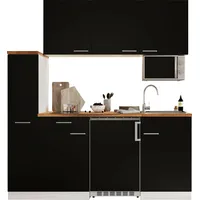 Respekta Küchenzeile Luis 180 cm schwarz