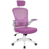 Trisens Bürostuhl mit Kopfstütze rosa/weiß