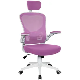 Trisens Bürostuhl mit Kopfstütze rosa/weiß