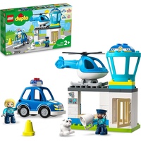 LEGO 10959 DUPLO Polizeistation mit Hubschrauber, Polizeiauto und Steine Polizei
