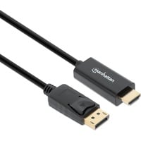 Manhattan DisplayPort / HDMI Adapterkabel DisplayPort Stecker, HDMI-A Stecker 1.80m Schwarz