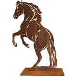 Terma Stahldesign Edelrost Gartenfigur Pferd steigend Rost Metall Gartendeko Tierfigur Rostoptik Outdoor Handmade Germanyen