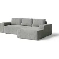 Ecksofa - Mit Schlaffunktion und Bettkasten - L Form - Grau - 264x76x155 cm - Rechts - Cord-Oberfläche - Wohnzimmersofa - AVANTI - Grau