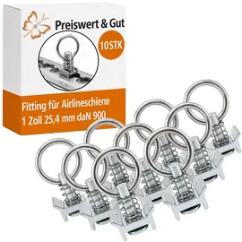 Preiswert & Gut 10x Airlineschiene Fitting 1 Zoll 25,4mm Zurröse Airline Schiene SWL/WLL daN 900