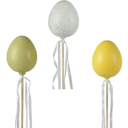 Decoris 1 Osterstecker Osterei 12x76cm bruchfester Blumenstecker Ei am Stab Pflanzstecker Pflanzendeko Dekostecker Dekoei Osterdeko Frühlingsdeko