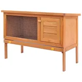 HOMIUSE Kaninchenstall Kleintierhaus Hasenstall 1 Ebene Holz Hasenstall Meerschweinchen Haus Hasen ZubehöR Meerschweinchen KäFig Hasenstall DraußEn Winterfest HamsterkäFig Holz Braun90x45x65,5 cm