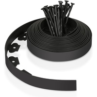 Eulenke Flexible Rasenkante aus Schwarzem Kunststoff - Perfekte Gartenbegrenzung (Höhe: 5 cm, Länge: 50m) für kreativen Gartenzauber