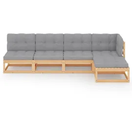 vidaXL Garten-Lounge-Set 5-tlg. Kiefer beige