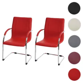 Mendler Esszimmerstuhl Samara Kunststoff rot 2er Set