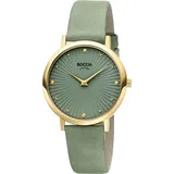 Boccia Titanium Boccia Damenuhr Titan Salbeigrün/Goldfarben