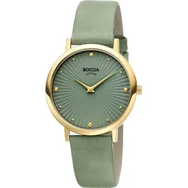 Boccia Titanium Boccia Damenuhr Titan Salbeigrün/Goldfarben