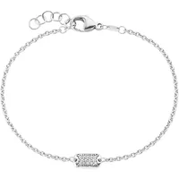 Smart Jewel Armband Mittelteil rechteckig mit Zirkonia, Silber 925