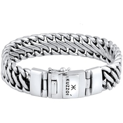 KUZZOI Herren Panzer Trend Fein Steckschließe 925 Silber 21 15 mm