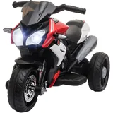 Moto Électrique Enfant, Phares Et Sons, 3 Km/h, Rechargeable, Plastique Et Métal, Noir/rouge