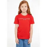 Tommy Hilfiger Kids Tommy Hilfiger T-Shirt ESSENTIAL TEE für Jungen und Mädchen rot 128 (8J)